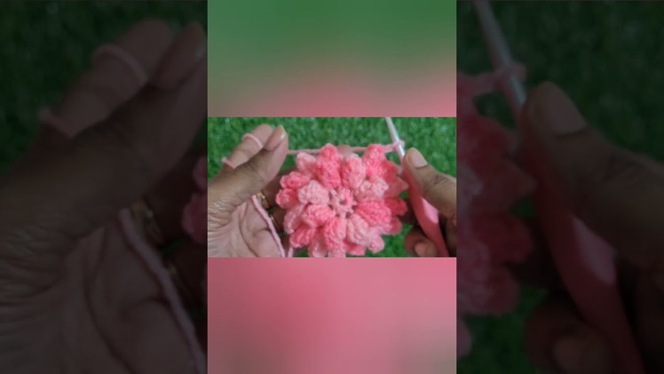 Crochet Popcorn stitch flower