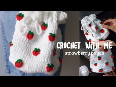 Crochet with me: strawberry pouch