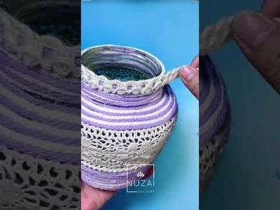 DIY Crafts Flower Vase From Jar.DIY Wool Crafts.DIY Home Decor Crafts.DIY Room Decor Crafts