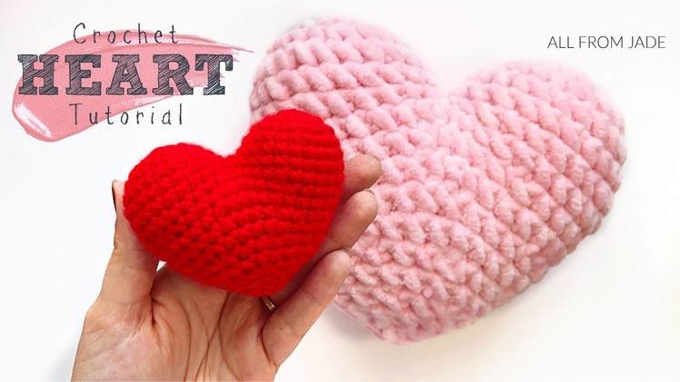 EASY CROCHET HEART - Full tutorial *NO SEWING REQUIRED* - Valentine's Day Project - Right-Handed