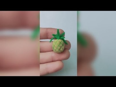 Easy Miniature Pineapple || Polymer Clay Art #shorts #miniature