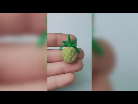 Easy Miniature Pineapple || Polymer Clay Art #shorts #miniature