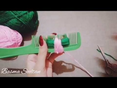 Easy Woolen Flower making - Amazing Pom pom Flower Craft ideas [DIY] - Hand Embroidery Trick