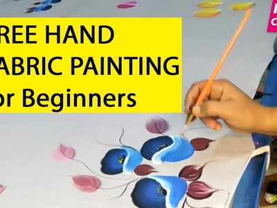 Free hand fabric painting for beginners - Step by step tutorial for Saree, dupatta, stole, bedsheet