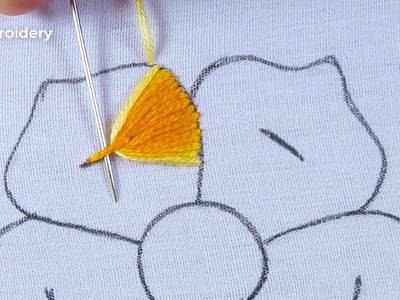 Hand Embroidery New Modern Elegant Flower Design With Super Easy Following Sewing Stitch