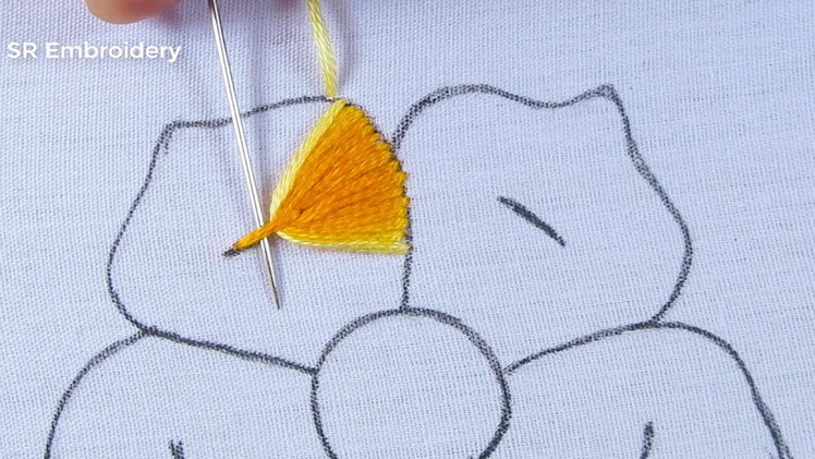 Hand Embroidery New Modern Elegant Flower Design With Super Easy Following Sewing Stitch