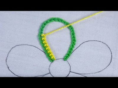 Hand embroidery puffed petal amazing flower design with easy sewing tutorial