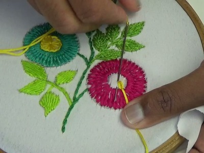 Hand Embroidery | Shefali Stitch Flower Embroidery | Chemanthy Stitch | Easy Flower Embroidery