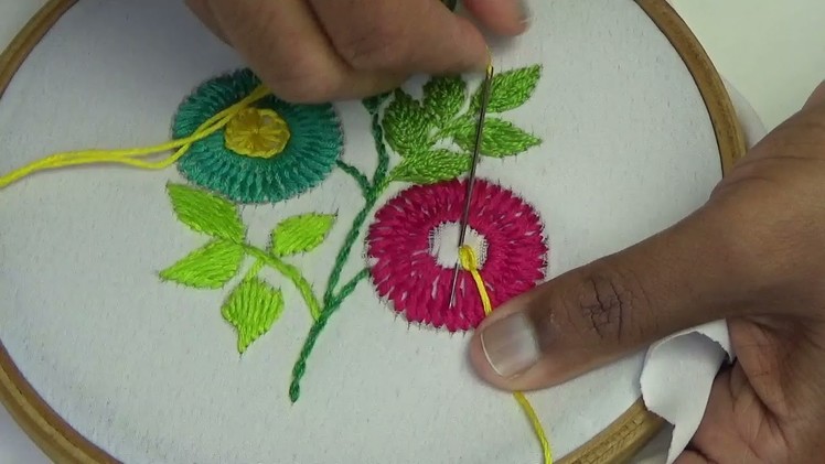 Hand Embroidery | Shefali Stitch Flower Embroidery | Chemanthy Stitch | Easy Flower Embroidery