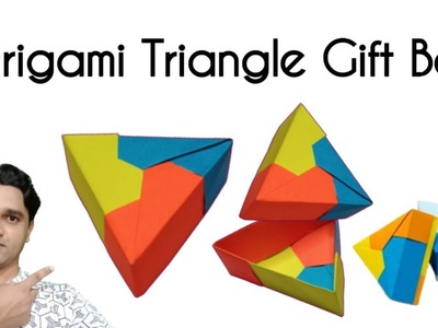 How to make an Easy Origami Triangle Gift box | Modular Origami Triangle Gift Box Tutorial | DIY Box