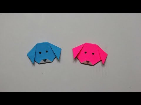 How to make an origami dog face easy - paper dog face making - origami animal faces easy