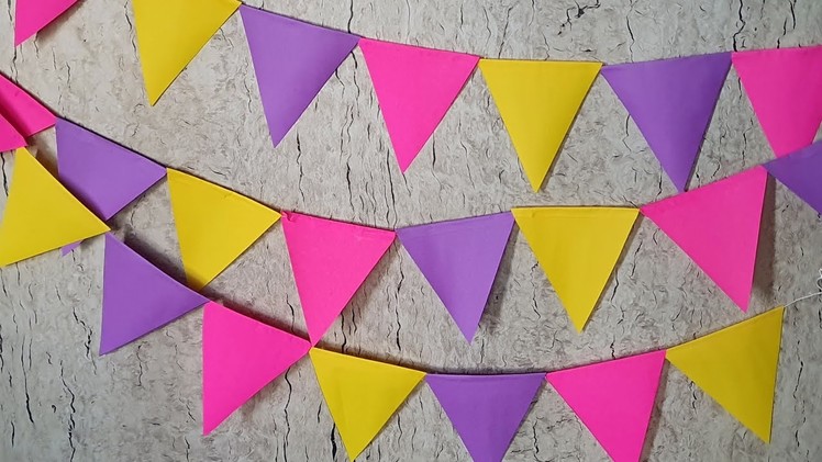 How to make flag Banners for Birthdays with Paper | DIY Paper Craft | Kids Craft | Easy Paper Decor