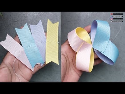HOW TO MAKE HAIR BOWS EASY | Beautiful bows with 4 color ribbon combination