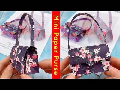 How to make Paper handbag. Origami Paper Craft Ideas. Easy Origami Paper purse #shorts
