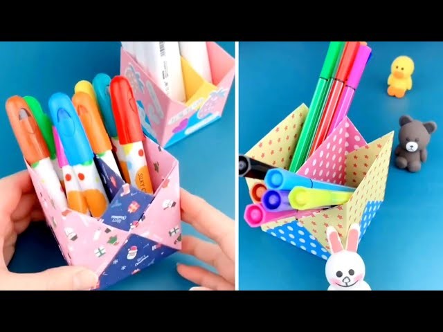 How to Make Pen Stand. Origami Pen Holder. Paper Pencil Holder. Hexagonalen Holder