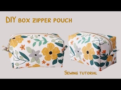 How to sew a box zipper pouch | DIY zipper box pouch | diy box pouch | zipper box pouch tutorial