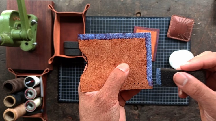 [Leather Craft] Making a luxury Minimalist Leather Wallet . Free PDF Pattern