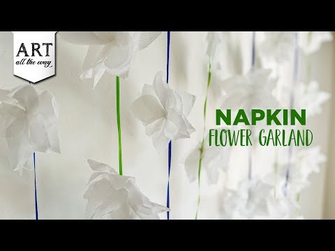 Napkin Flower Garland | Paper Craft Ideas | DIY Home Decor | Tissue paper Crafts | Best out of waste
