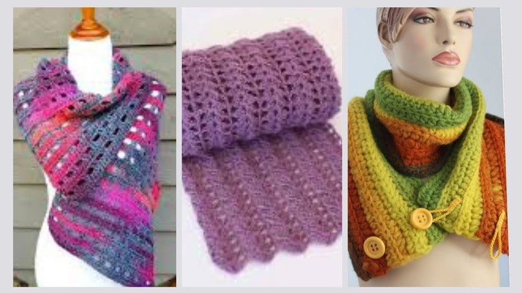 Newest trendy women crochet Winter Neck Wraps and scarf patterns #crochetscarf