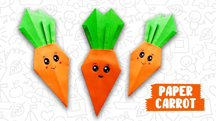 Origami carrot | How to make a paper carrot | Origami vegetables
