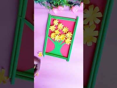 Paper Craft Wall Hanging - Wall Decoration ideas - Flower Wall Hanging #shorts