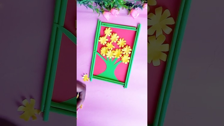 Paper Craft Wall Hanging - Wall Decoration ideas - Flower Wall Hanging #shorts