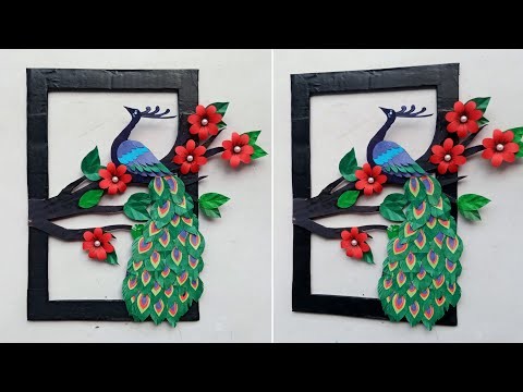 Peacock wall hanging craft | Paper Wallmate | DIY Room decor | wall decoration | Cardboard craft
