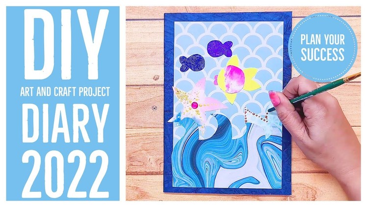 Personalized Diary Aqua Theme | New Year Diary 2022 | Handmade | DIY | Art and Craft | M&P Bliss