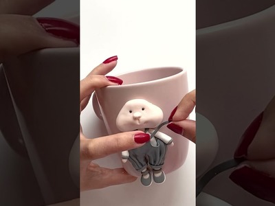 Polymer Clay Doll on mug