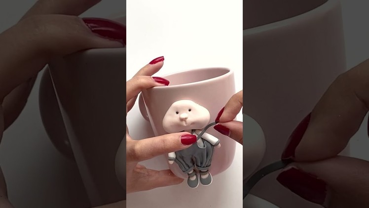 Polymer Clay Doll on mug