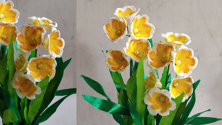 Satin ribbon flowers | flower making | ribbon flowers | Faber-castell | tutorials | DIY | leaf ????