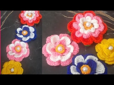 Short video # easy flowers # beautiful Flowers # woolen flowers