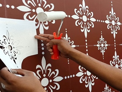 Simple wall stencil design for DIY home decor.