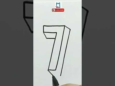 3D letters | 3D letter 7 | 3D numbers | 3D art | how to draw 3d letters | tension free drawing