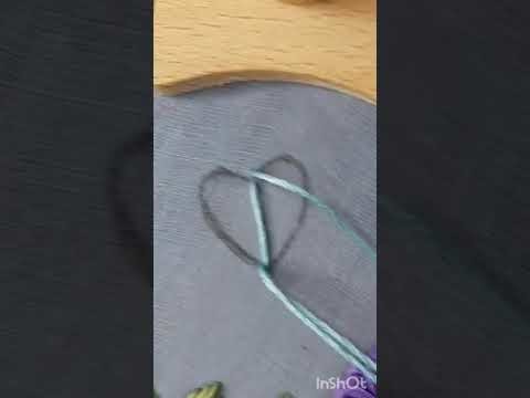 Beautiful heart embroidery | easy stitches basic hand embroidery for beginners #shortvideos
