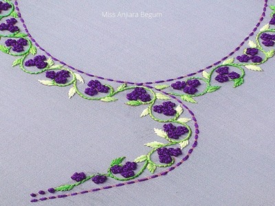Beautiful Neck Design Embroidery For Beginners, Hand Embroidery New Neck Designs-532