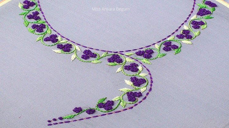 Beautiful Neck Design Embroidery For Beginners, Hand Embroidery New Neck Designs-532