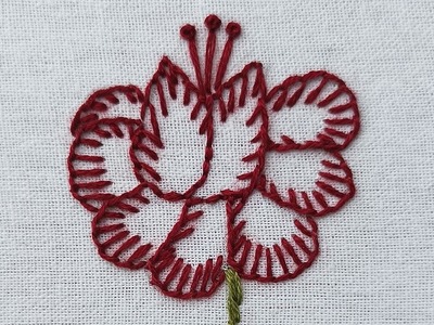 Blanket Stitch Flower Hand Embroidery For Beginners#shorts