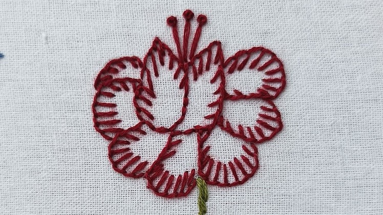 Blanket Stitch Flower Hand Embroidery For Beginners#shorts