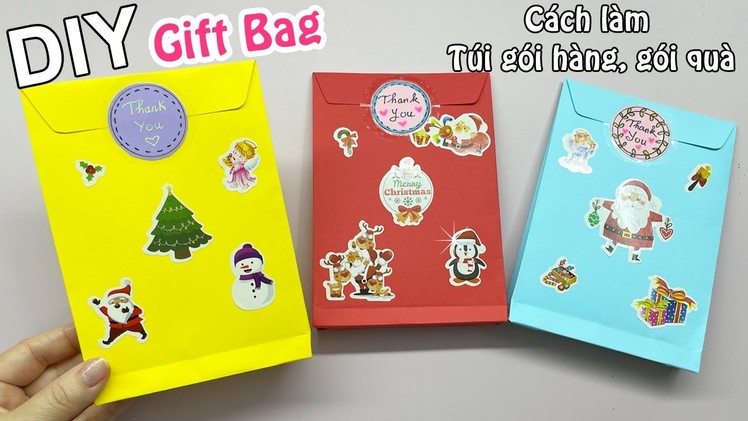 Cách làm túi gói hàng, gói quà chỉ 1 tờ giấy A4 |????️????| DIY Christmas Gift Bag | Liam Channel