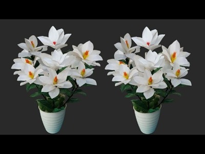 Cara membuat bunga hias dari plastik kresek_ DIY decorative flowers from plastic bag