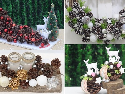 Christmas decoration ideas with pine cones,10 pine cones craft idea