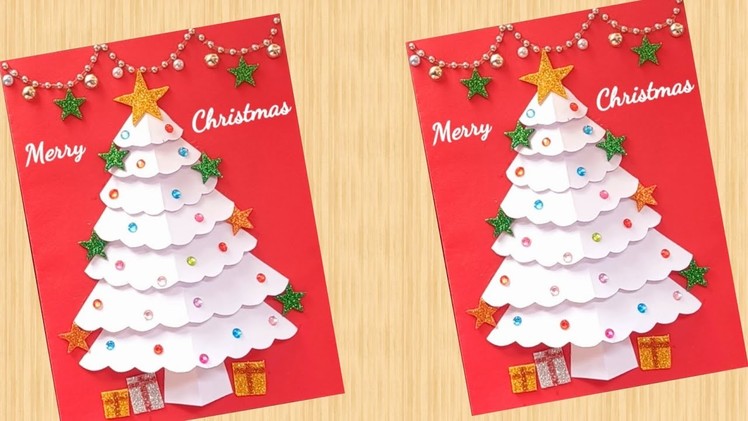 Christmas Greeting Card Making Ideas. Easy Handmade Christmas Card. DIY Christmas Card