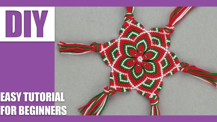 Christmas Mandala Flower Macrame Friendship Bracelets | Easy Tutorial for Beginner
