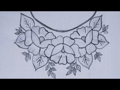 Hand embroidery, Neckline embroidery, Hand embroidery neck designs, Floral neckline embroidery