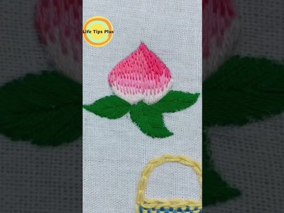 Hand Embroidery: Peach.Amazing Embroidery Stitches For Beginners.Guide to Sewing. #shorts