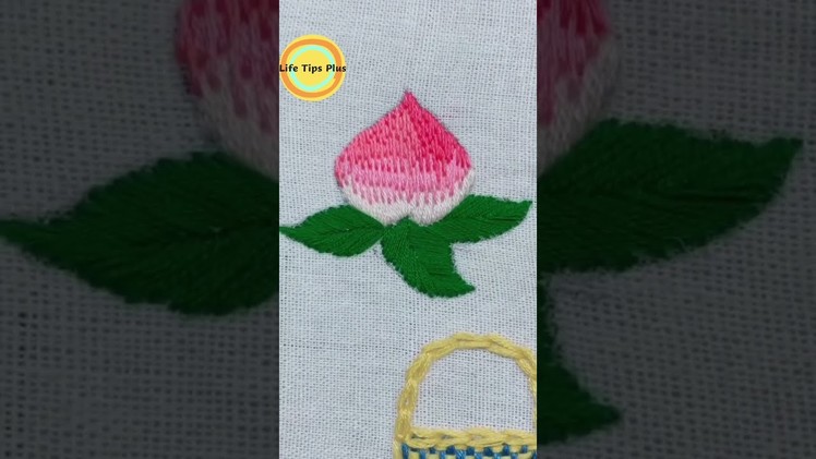 Hand Embroidery: Peach.Amazing Embroidery Stitches For Beginners.Guide to Sewing. #shorts