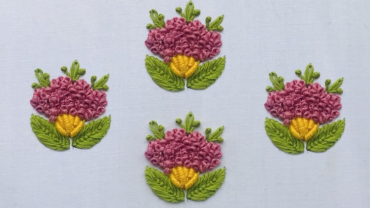 Hand Embroidery: Small Flower Embroidery For All Over - French knots Embroidery - Kurtis Embroidery