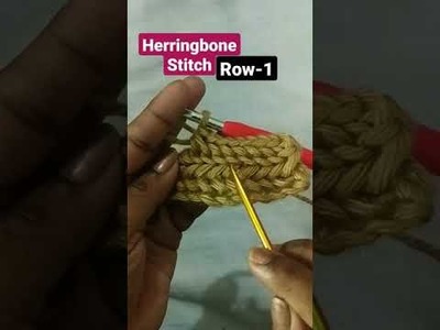 Herringbone single crochet stitch row-1