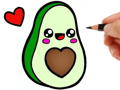 HOW TO DRAW AN AVOCADO EASY STEP BY STEP